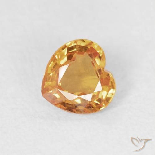 0.47ct Natural Laranja-Ouro Safira, Coração, VS