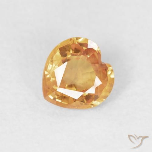 0.41ct Natural Laranja-Ouro Safira, Coração, VS
