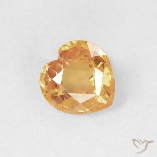Safira Laranja-Ouro Natural 0.41ct, Coração, VS