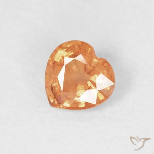 Safira Laranja Médio Natural 0.45ct, Coração, VS-SI