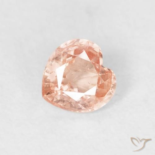 0.41ct Natural pêssego laranja Safira, Coração, VS-SI