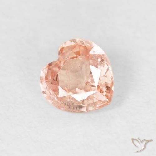 Safira pêssego laranja Natural 0.41ct, Coração, VS-SI