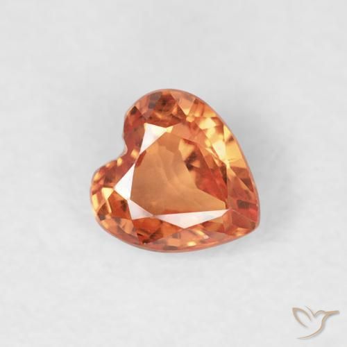 0.29ct Natural Laranja Médio Safira, Coração, VVS