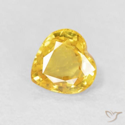 0.48ct Natural Laranja Dourada Safira, Coração, VVS-VS