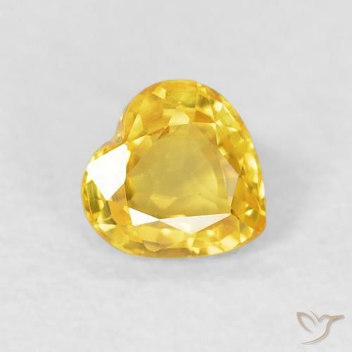Safira Laranja Dourada Natural 0.48ct, Coração, VVS-VS