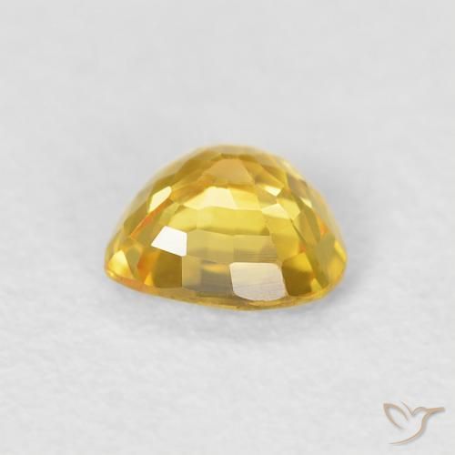 Safira Laranja Dourada Natural 0.48ct, Coração, VVS-VS