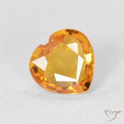 Safira Laranja-Ouro Natural 0.42ct, Coração, VVS