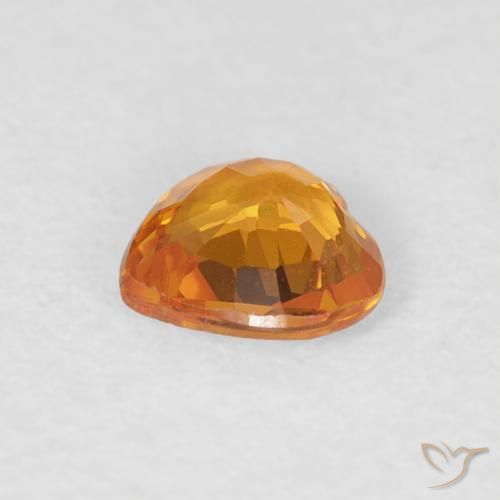 Safira Laranja-Ouro Natural 0.42ct, Coração, VVS