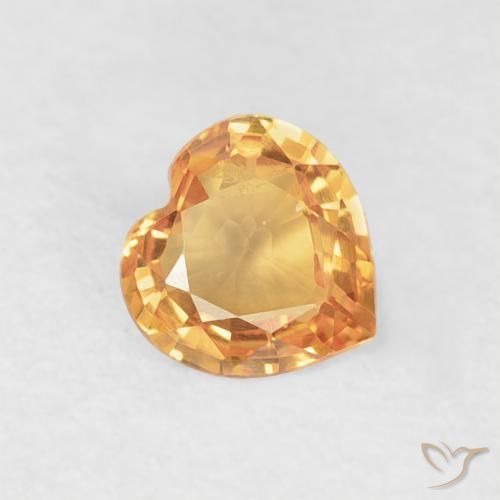 0.33ct Natural Laranja-Ouro Safira, Coração, VVS