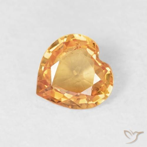 Safira Laranja-Ouro Natural 0.33ct, Coração, VVS