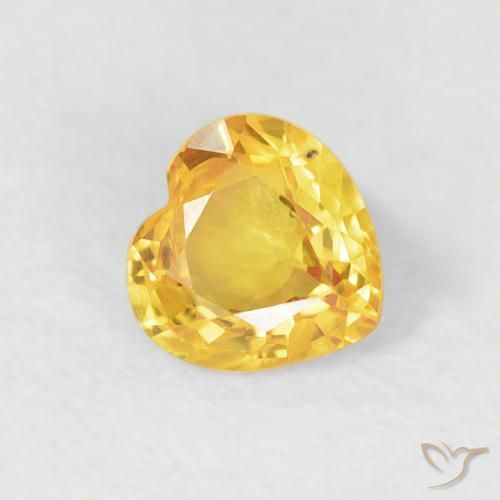 Safira Laranja Dourada Natural 0.44ct, Coração, VVS-VS