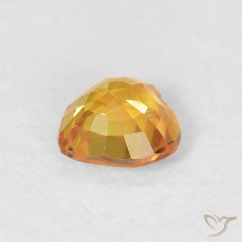 Safira Laranja Dourada Natural 0.44ct, Coração, VVS-VS