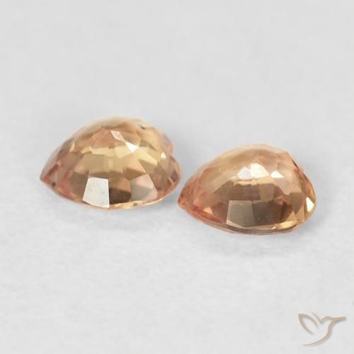 Pedras preciosas de Safira Pêssego Dourado natural de 0.77 ct, Coração, VVS-VS