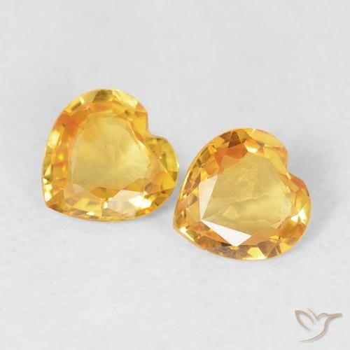 0.72ctw Natural Dourado médio Safira, Coração, VVS-VS