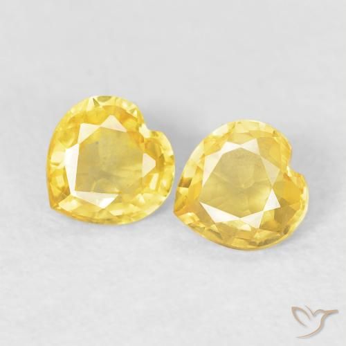 0.75ctw Natural amarelo médio Safira, Coração, VVS-VS