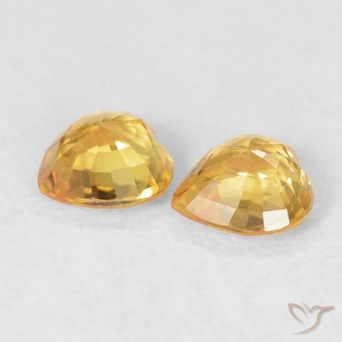 Pedras preciosas de Safira ouro brilhante natural de 0.93 ct, Coração, VVS-VS