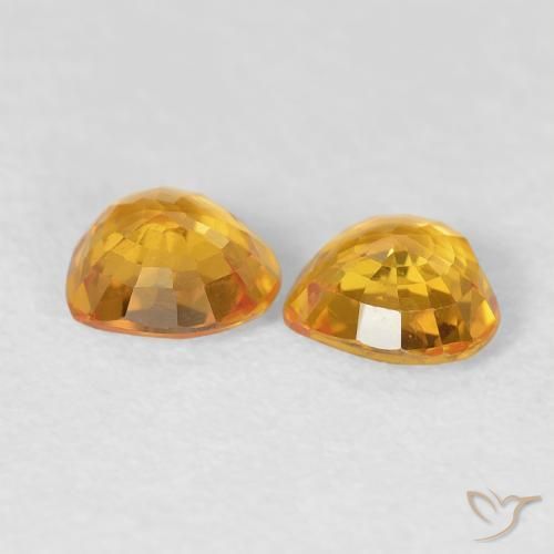Pedras preciosas de Safira Laranja Profundo-Ouro natural de 0.85 ct, Coração, VVS-VS