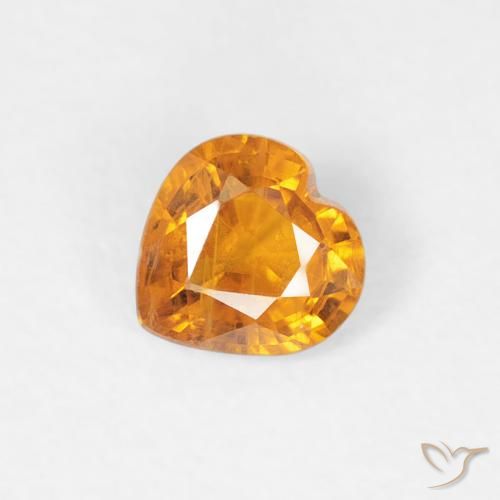 0.37ct Natural Laranja Médio Safira, Coração, VS-SI
