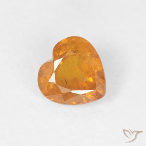 0.46ct Natural âmbar laranja Safira, Coração, VS-SI