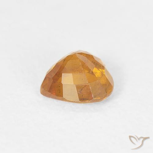 Safira âmbar laranja Natural 0.46ct, Coração, VS-SI
