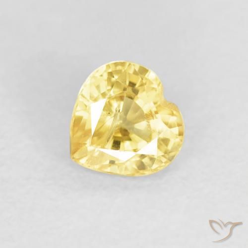0.46ct Natural amarelo médio Safira, Coração, VS-SI