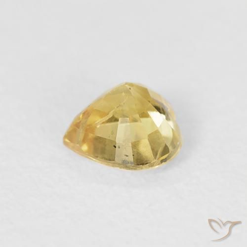 Safira amarelo médio Natural 0.46ct, Coração, VS-SI