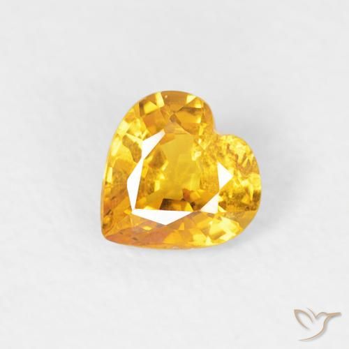 0.40ct Natural Dourado Safira, Coração, VS-SI