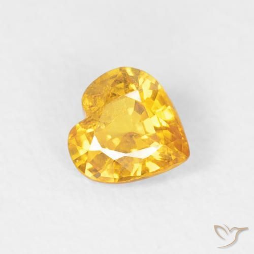 Safira Dourado Natural 0.40ct, Coração, VS-SI