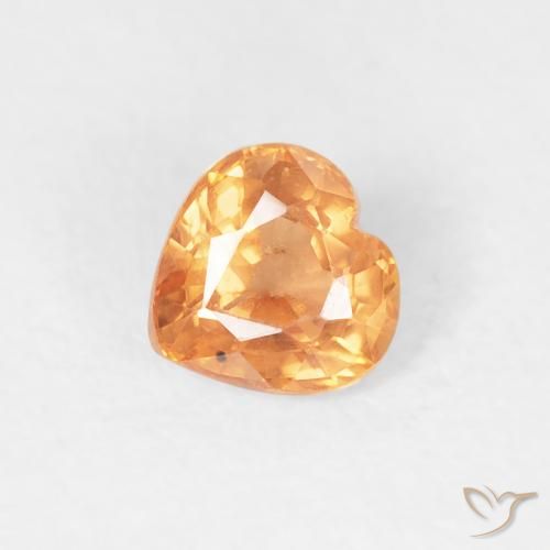 0.45ct Natural Laranja Médio Safira, Coração, VS