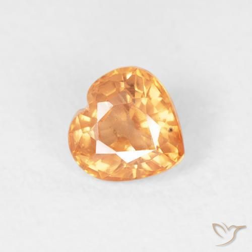 Safira Laranja Médio Natural 0.45ct, Coração, VS