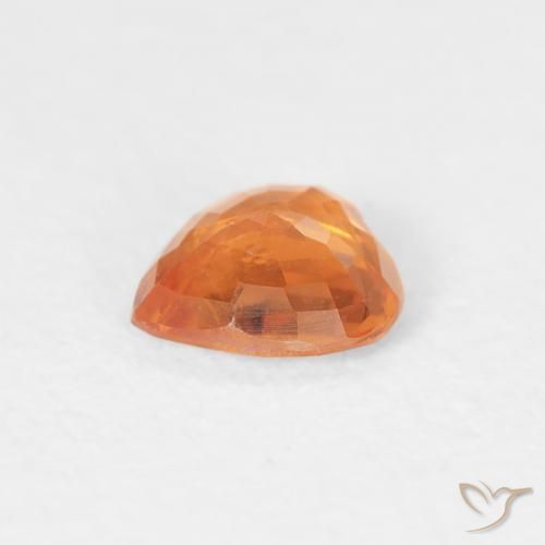 Safira Laranja brilhante Natural 0.41ct, Coração, VS
