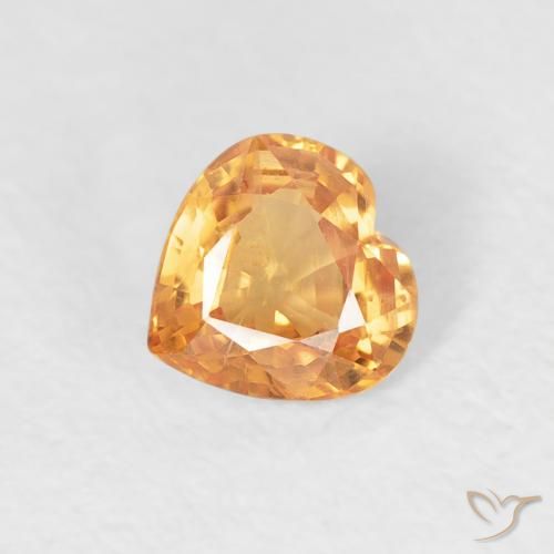 0.46ct Natural Laranja brilhante Safira, Coração, VS