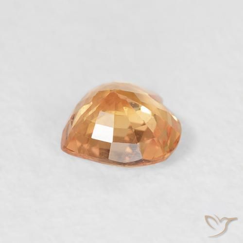 Safira Laranja brilhante Natural 0.46ct, Coração, VS
