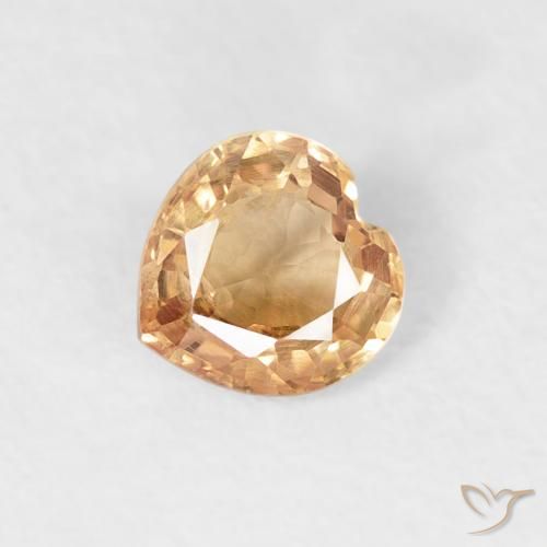 0.46ct Natural Laranja Médio Safira, Coração, VS