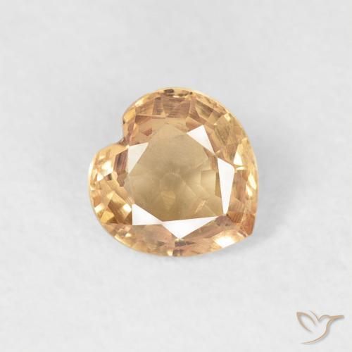 Safira Laranja Médio Natural 0.46ct, Coração, VS