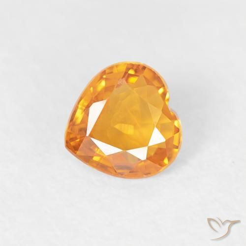 0.38ct Natural damasco laranja Safira, Coração, VS