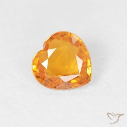 Safira damasco laranja Natural 0.38ct, Coração, VS