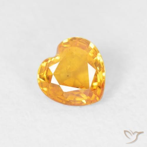 0.41ct Natural Laranja Médio Safira, Coração, VS