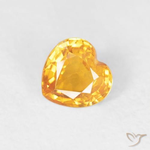 Safira Laranja Médio Natural 0.41ct, Coração, VS