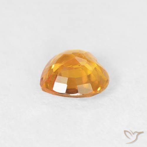 Safira Laranja Médio Natural 0.41ct, Coração, VS
