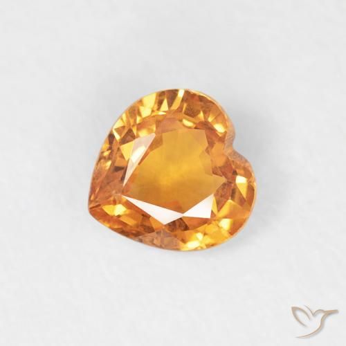 0.40ct Natural damasco laranja Safira, Coração, VS