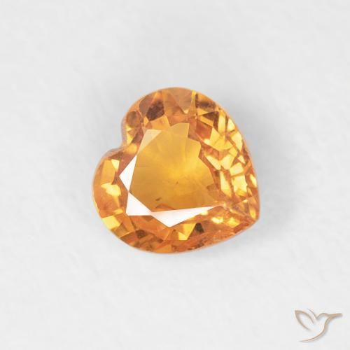 Safira damasco laranja Natural 0.40ct, Coração, VS