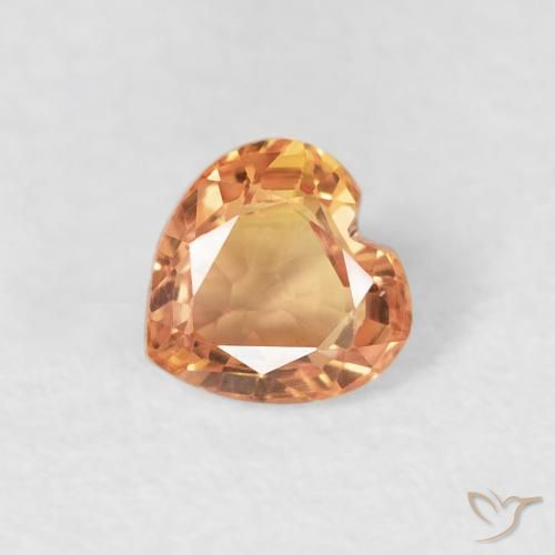 0.43ct Natural laranja tigre Safira, Coração, VS