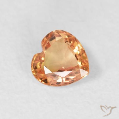 Safira laranja tigre Natural 0.43ct, Coração, VS