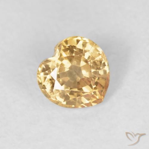 0.51ct Natural Dourado Safira, Coração, VS