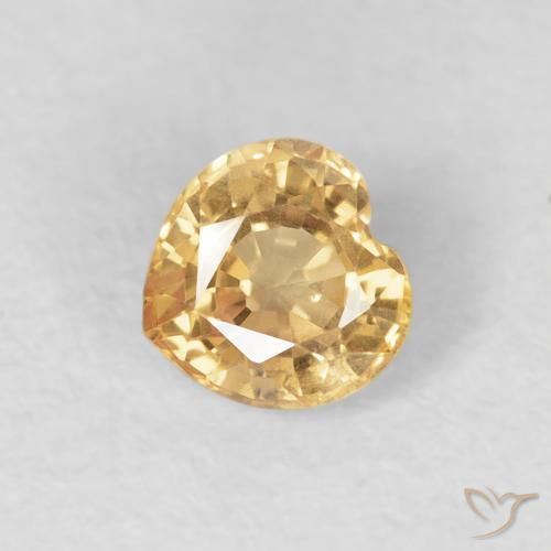 Safira Dourado Natural 0.51ct, Coração, VS