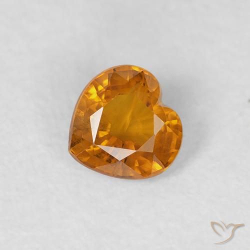 0.36ct Natural damasco laranja Safira, Coração, VS