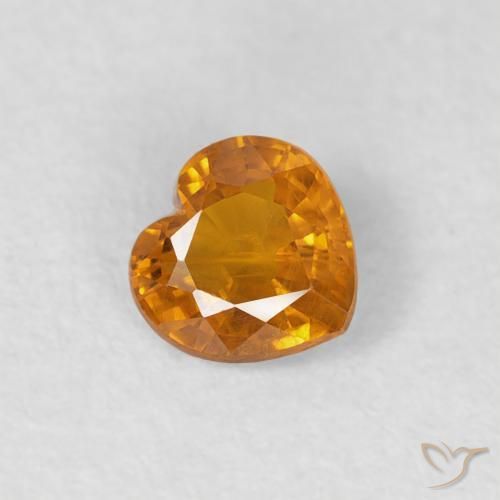 Safira damasco laranja Natural 0.36ct, Coração, VS