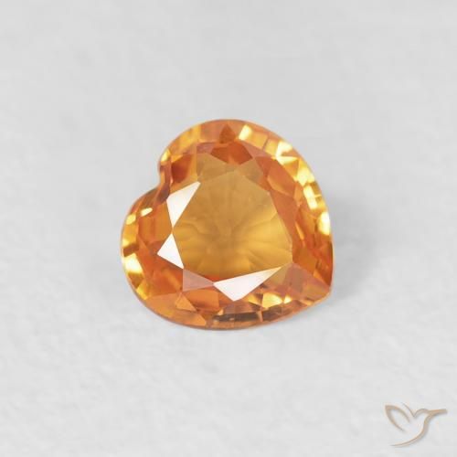 0.35ct Natural Laranja Médio Safira, Coração, VVS