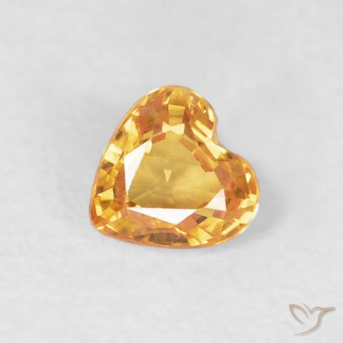 0.46ct Natural Laranja Médio Safira, Coração, VVS
